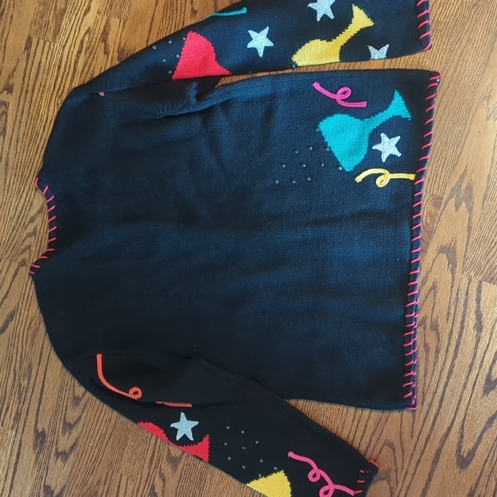 Vtg Marisa Christina Cardigan  Millennium Whimsical New Years 2000   sz S - Picture 10 of 15